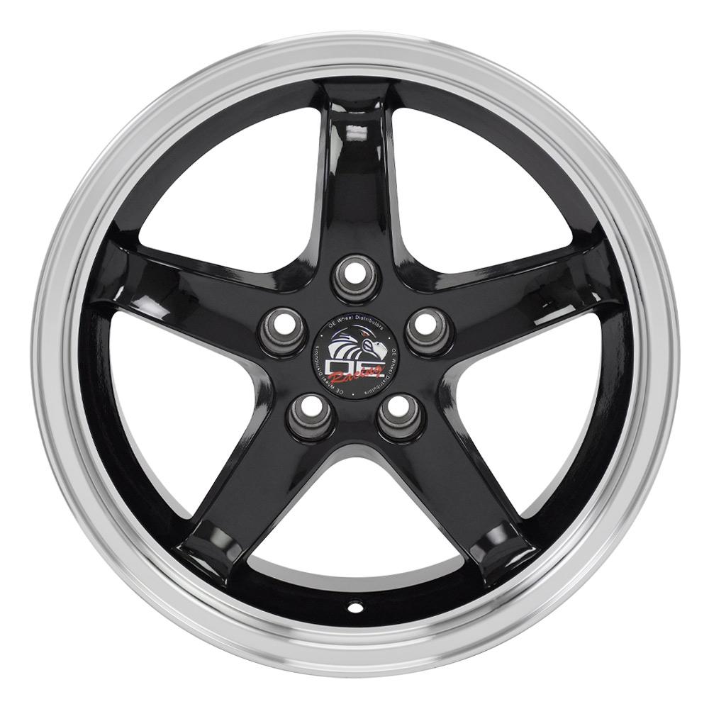 OE Wheels FR04B 17x9 5x114.3 24et Gloss Black Machined Lip Wheel - View 2
