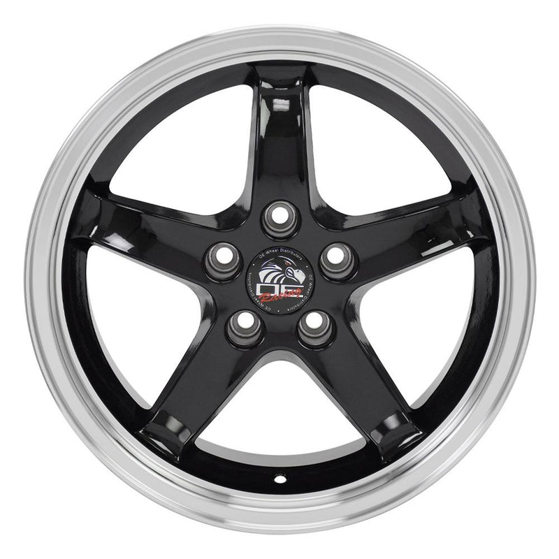 OE Wheels FR04B 17x9 5x114.3 24et Gloss Black Machined Lip Wheel - View 2