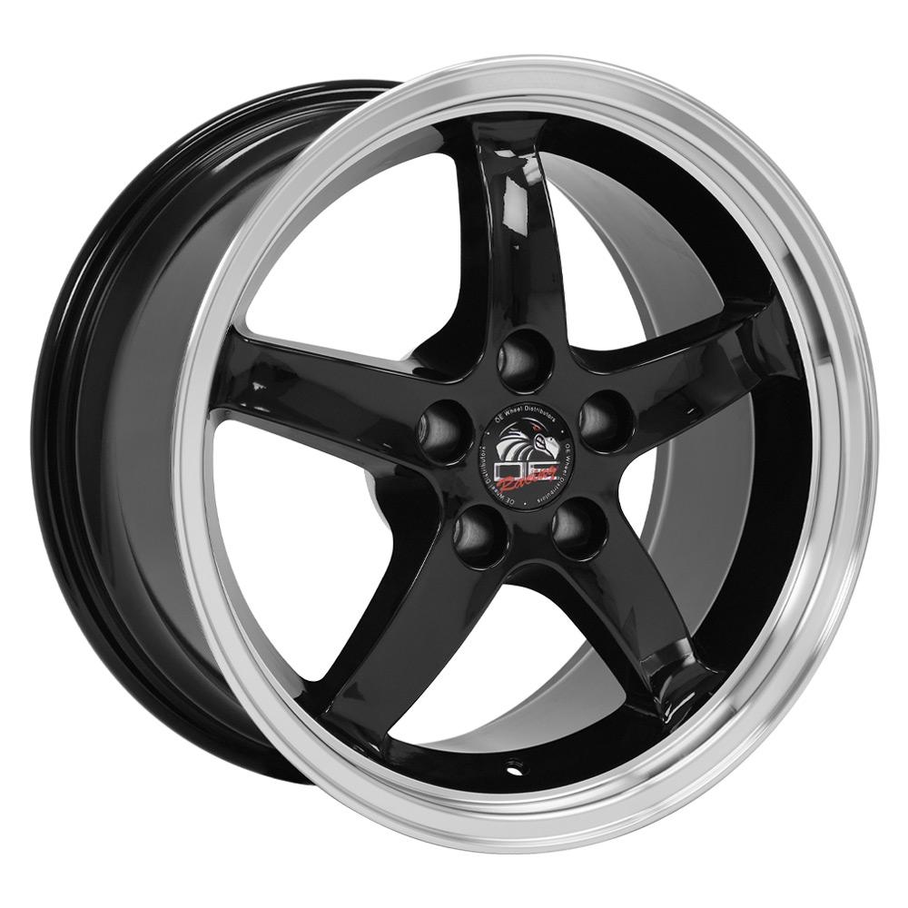 OE Wheels FR04B 17x9 5x114.3 24et Gloss Black Machined Lip Wheel - View 3