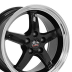 OE Wheels FR04B 17x9 5x114.3 24et Gloss Black Machined Lip Wheel