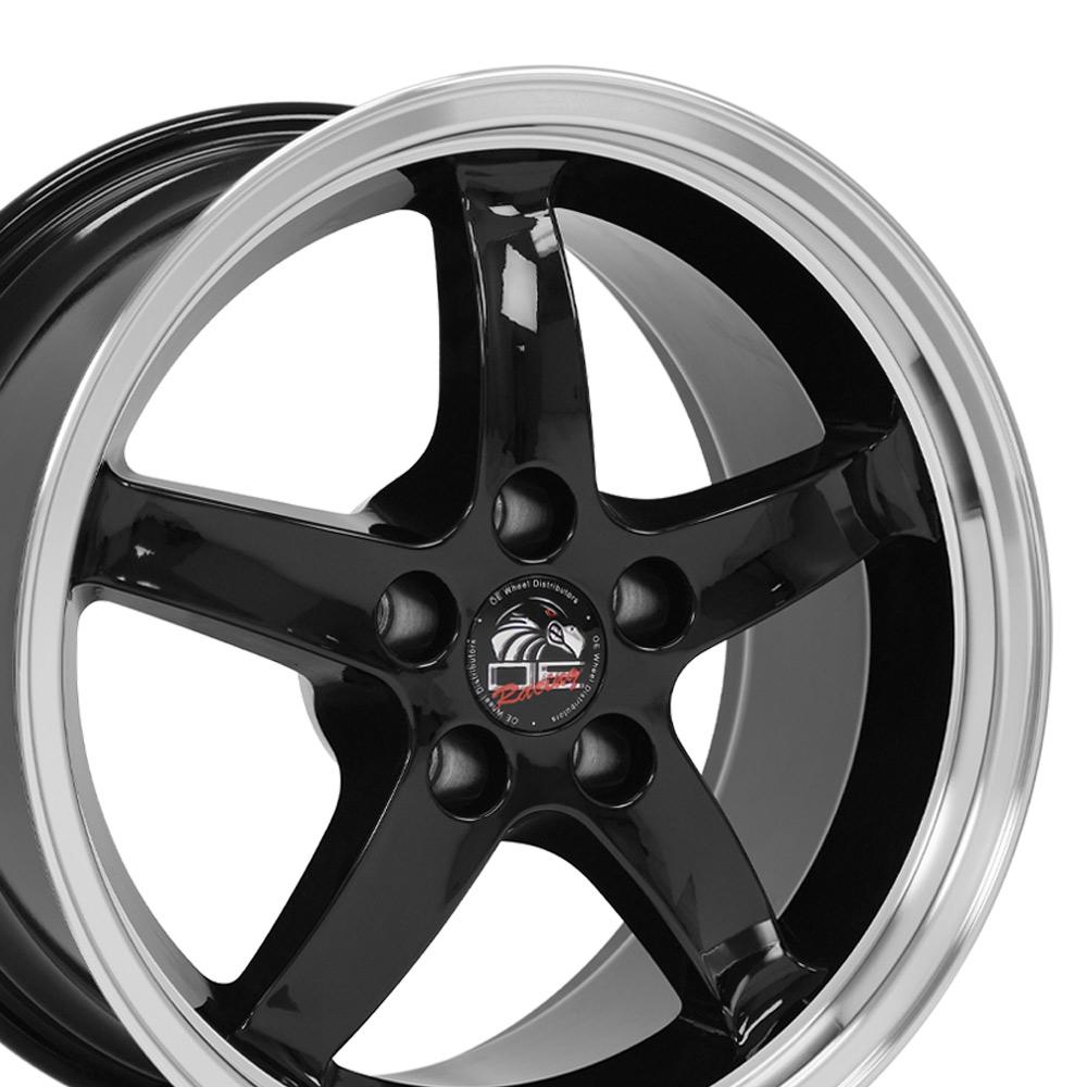 OE Wheels FR04B 17x9 5x114.3 24et Gloss Black Machined Lip Wheel