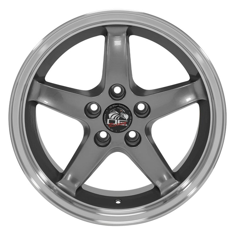 OE Wheels FR04B 17x9 5x114.3 24et Gloss Gunmetal Machined Lip Wheel - View 2