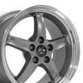 OE Wheels FR04B 17x9 5x114.3 24et Gloss Gunmetal Machined Lip Wheel