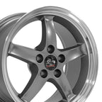 OE Wheels FR04B 17x9 5x114.3 24et Gloss Gunmetal Machined Lip Wheel